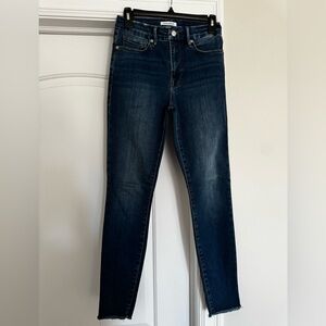 Good American women’s size 4/27 like new Good Legs Skinny Blue Frayed Hem Jeans